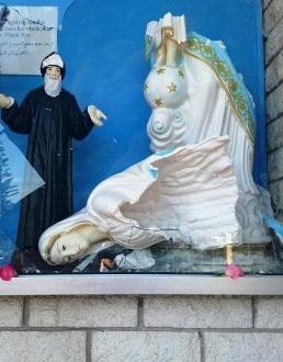اعتداء على تمثال العذراء في كنيسة مار شربل في بانشبول في سيدني