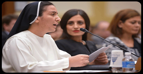 الأخت ديانا موميكا خلال حديثها أمام لجنة الشؤون الخارجية في مجلس النواب الأميركي