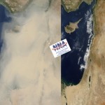 الصورة الجوية للعاصفة الرملية التي تضرب لبنان