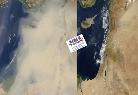 الوكالة الوطنية تنشر حصرياً الصورة الجوية للعاصفة الرملية التي تضرب لبنان