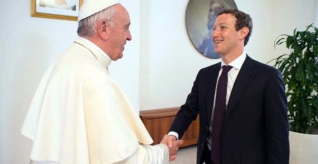البابا فرنسيس يستقبل مؤسس فايسبوك مارك زوكيربرغ