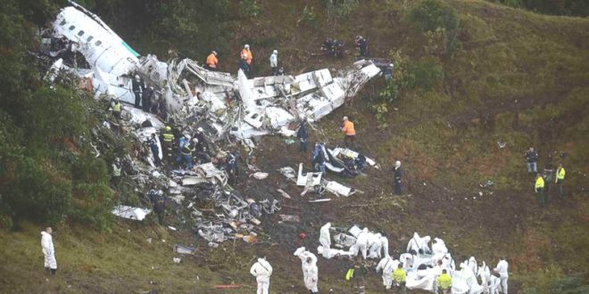 20 صحافيا رياضيا في عداد قتلى حادث تحطم الطائرة في كولومبيا