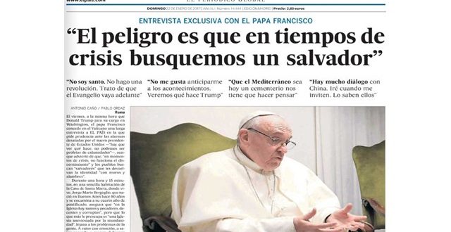 صحيفة إي باييس الإسبانية تُجري مقابلة حصرية مع البابا فرنسيس