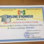 شهادة شرف للمدرسة اللبنانية في أبيدجان من وزارة التربية العاجية